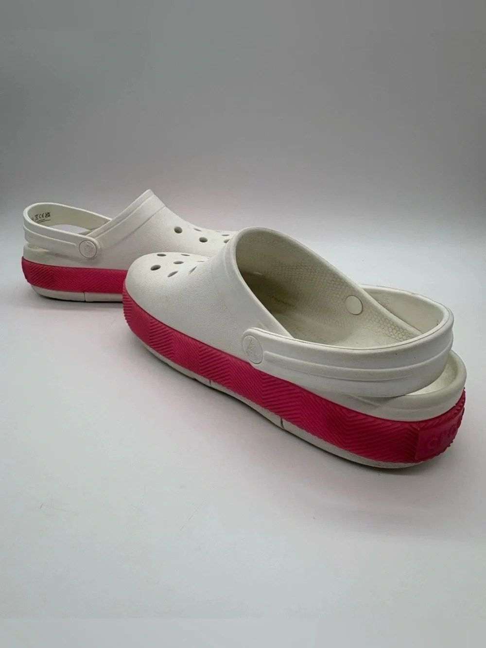 CROCS Classic Clog White with Pink Platform